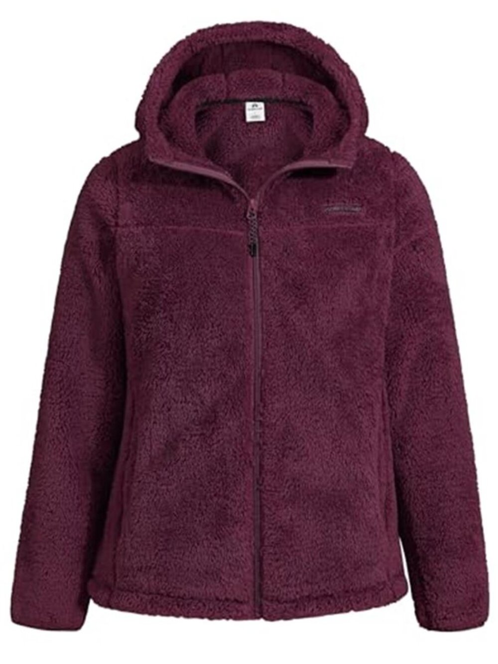 Womens Fleece Jacket Hooded Zip Up Plush Warm Lightweight Outdoor Casual Coat